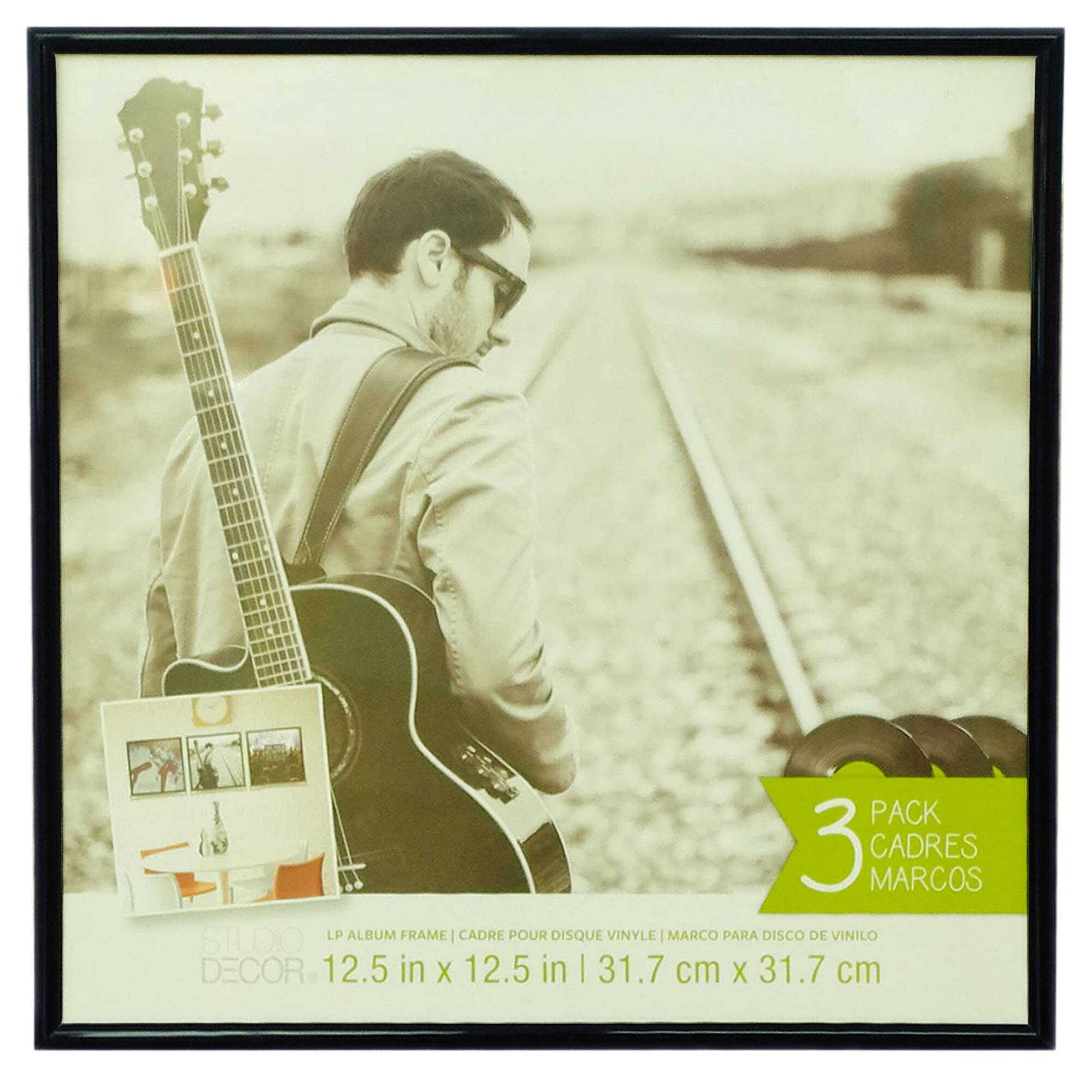 12 Packs: 3 ct. (36 total) Black 12.5" x 12.5" LP Album Frame by Studio Décor®